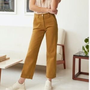 Everlane Cropped Straight Regular Mustard Brown Jean Pant Size 0